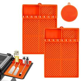 Gmor2 Sunohe Silicone Griddle Tools For Blackstone Grill Barbecue 2 Pack Spatula Mat With