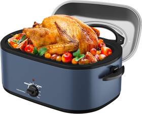 Zer008db Sunvivipro Roaster Oven 28 Quart Electric Turkey With 28qt Blue