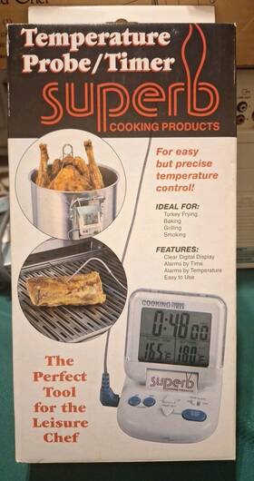 Stp-1 Superb Lcd Digital Temperature Gauge Alarm Meat Probe / Timer New