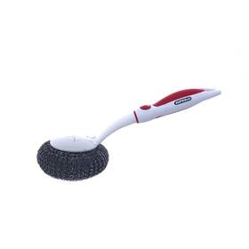 Superio 810541101902 Bbq Grill Brush Bristle Free Stainless Steel Red Scourer