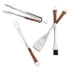 Swc4bbtls Wolfgang Puck Piece Acaica Wood Bbq Tool Set