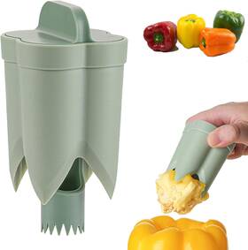 Pc01 Swicado Pepper Seed Corer Remover 2025 Upgraded 2-in-1 Bell Cutter And Green