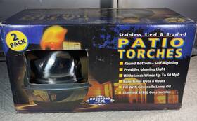 T.o.p. 683773500382 Rockford Tool Table Top Patio Torches Stainless Steel And Brushed 2 Pack New