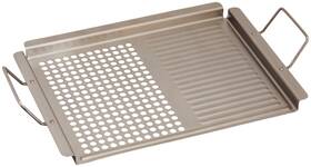 Tablecraft 727875106377 18.75 Inch Stainless Steel Dual Surface Grilling Pan With Handles Great For Out