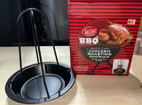 Tablecraft 727875207920 Bbq Beer Can Chicken Roasting Pan/rack Brand New Unused