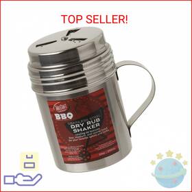 Tablecraft 727875220981 10 Oz Silver Stainless Steel Dry Rub Shaker With Handle 10-ounce