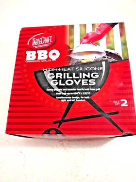 Tablecraft 727875227898 Bbq Series Heavy Duty Silicone Grilling Gloves - Set Of 2