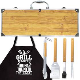 Taesun 891891785175 Grilling Accessories Gifts For Men Anniversary Heavy Duty Wooden Bbq Kit With