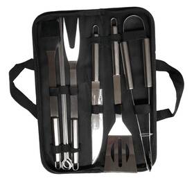 Bbq100 Tailgater Tire Table Bbq Grilling Set Stainless Steel 9pc Including Carry Case