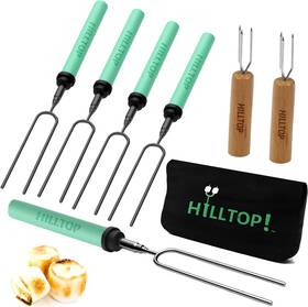 Tao Finance And Economics Ltd 445055675606 Marshmallow Roasting Sticks By Hilltop Set Of 5 Telescoping Forks 2 Free Corn