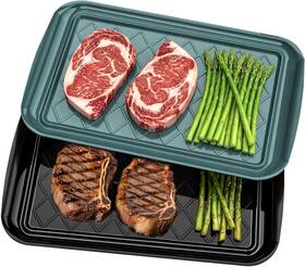 Tastictotes 744110023329 Grilling Prep And Serve Trays For Party- Set Of 2 Large Serving Platters Raw