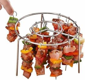 Tatasay 445014344390 Air Fryer Grill Accessories Kit With 24 Skewers Stainless Steel Barbecue Rack