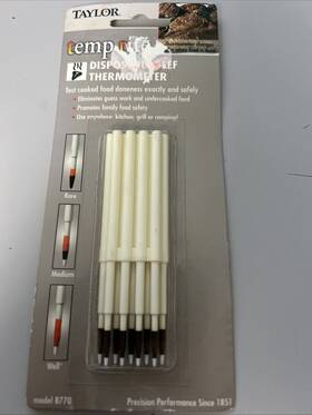 Taylor 077784087701 Temp Rite Disposable Beef Sensors Medium Rare Well Done Barbeque New Old Stock