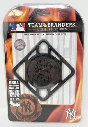 Team Branders 815580017658 New York Yankees Logo Mlb - Bbq Grill Burger Steak Cast Iron