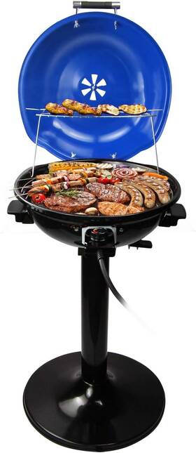 15-serving Techwood Twbg-01l Electric Bbq Grill Stand Blue Grills