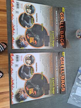 Tekno 814387025903 Lot Of 2- Bbq Grill Bags Non-stick 2 Pack 1 Large Medium New