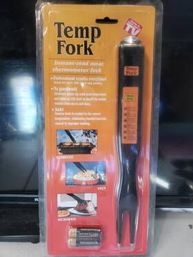 Temp Fork 084358030421 Instant Read Meat Thermometer With L E D Light Indicators