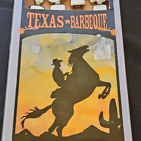 Bb0022 Texas Barbeque Wild West Skewers Non-stick 14 Inch Dishwasher Safe Silver Black