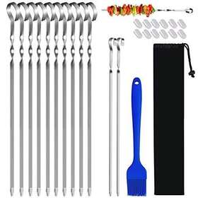 The Created Co 782932941803 Kabob Skewers 14 Long Stainless Steel Bbq Barbecue Skewer Flat Metal Shish Kebob