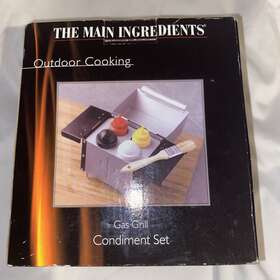 The Main Ingredient 409140870809 Barbecue Grill Condiment Set Ketchup Mustard Salt Pepper Basting Brush