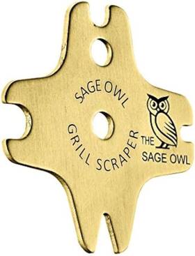 The Sage Owl 867095000328 Bristle-free Brass Bbq Grill Scraper
