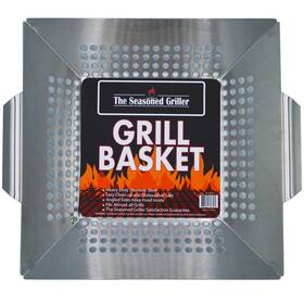 Pd-26345 The Seasoned Griller Professional Grade Stainless Steel Grill Basket Bbq Accessories Meats Vegetab