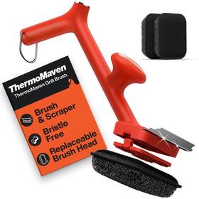 Thermomaven 850057819106 Bbq Grill Brush Bristle Free - 17 Inch Safe Steam Cleaner With Scrape