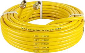 Thoupets 760646299731 100ft 1/2 Inch Csst Gas Line 1/2in Natural Flexible With 2 Male Adapter Fit