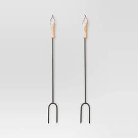 90374090 Threshold 2pc Marshmallow Roasting Log Tong Sticks Black -