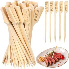 Dea-thyle-200 Thyle 200 Pcs 3.94 Inch Assorted Bamboo Steak Markers Wood Meat Marker Sticks St