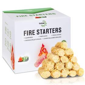 Tifmi 721678914382 Fire Starter - 60 Pcs Starters Kit For Campfires Fireplace Grill Wood