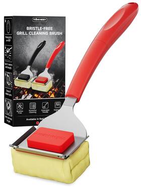 Tishi Hery 060837716869 Best Bristle Free Grill Brush With Scraper For Outdoor Cleaning Safe Steam Bbq
