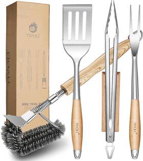 Tivoli 313028213230 Grill Set 4pc Bbq Tools Accessories With Spatula Clips