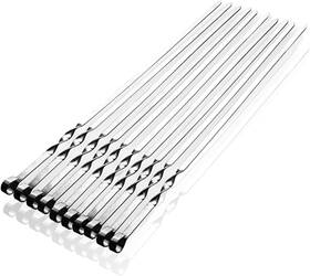 Tiyoorta 789964802362 Shish Kabob Skewers Kebab 17.7 Stainless Steel Reusable Flat Bbq Sticks