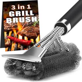 Sks01 Tntor Grill Brush With Scraper 18 Adjustable Handle Bbq For Outdoor