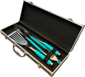 Toadfish 810051770896 Bbq Grill Accessories Set 3-piece Stainless Steel Grilling Tools With Alum Inch