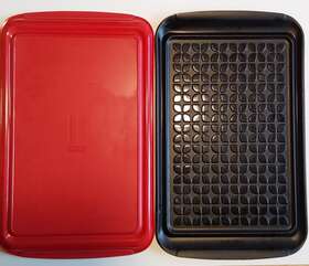 12345tyu Tovolo 2pc - Prep Serve Nesting Trays Bbq Grilling Color Coded Raw Cooked Lg