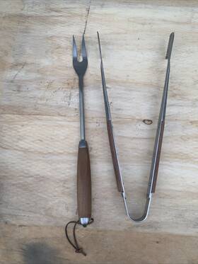 Bac422 Traeger Stainless Steel Bbq Grilling Tongs With Unbranded Fork