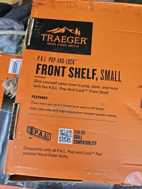 Bac760 Traeger Industries P.a.l Pop-and-lock Front Shelf Steel -small - Bac760- New