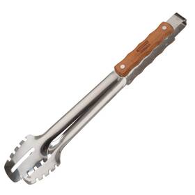 439014 Tramontina Churrasco Stainless Steel Bbq Grill Meat Tongs Wood Handle Heavy Duty