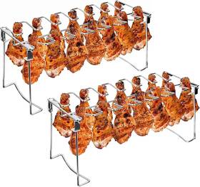 Triceratops 705354018809 2 Packs Grill Rack Chicken Leg And Wing 14 Slots Bbq
