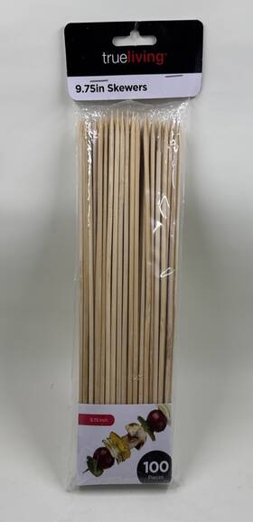 Trueliving 076753541527 100 Wood Skewers Bbq Food Picnics Weddings Grill-outs