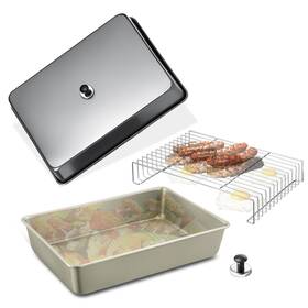 Trybuy 761241926145 15.5 Inch X 11 Rectangular Melting Dome/basting Cover/grill Prep Tray With Nonst