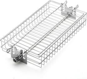 Turbro 816621026332 Flat Rotisserie Basket 304 Stainless Steel Universal Grill Accessory Compa