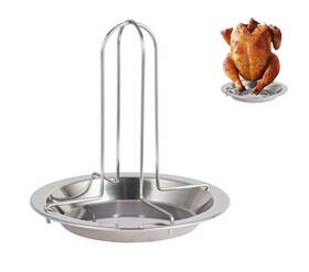 Ulveol 604738564812 Chicken Roaster Rack Stainless Steel - Turkey Standing Holder With Bowl Can