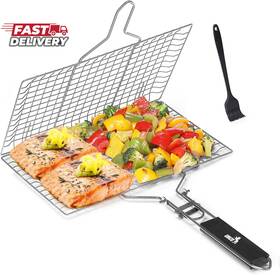 Unco 711181183238 Stainless Steel Fish And Vegetable Grill Basket