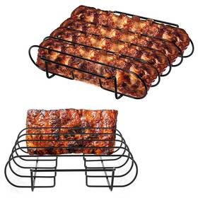 Unco 850024546295 Stainless Steel Rib Rack Holds Up To 4 Full Racks Of Ribs For Smoking Smoker Rac
