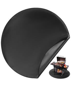 Nsyu001u438npvs Unco Nonstick Grilling Mats 60 Inch Round Fire Pit Black Double-sided Fireproof