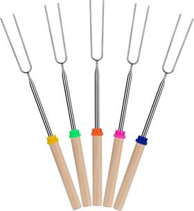 Smor05u135 Unco - Extendable Stainless Steel Roasting Sticks 5 Pack 32 Inch For Sftmores Ho