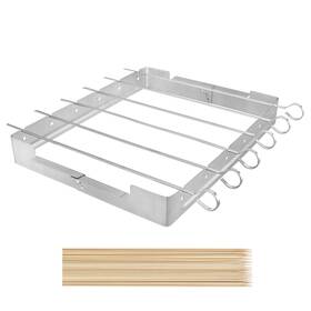 B810108 Unicook Upgraded Stainless Steel Bbq Shish Kabob Set Large Foldable Grill Rac
